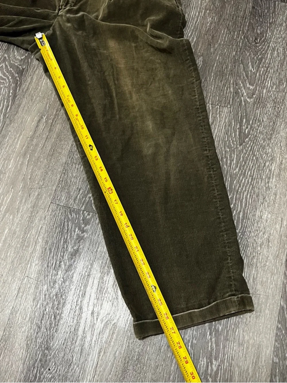 Vintage 70s Eddie Bauer Corduroy Baggy Pants 34x27 Green Cuffed Pleated Skate